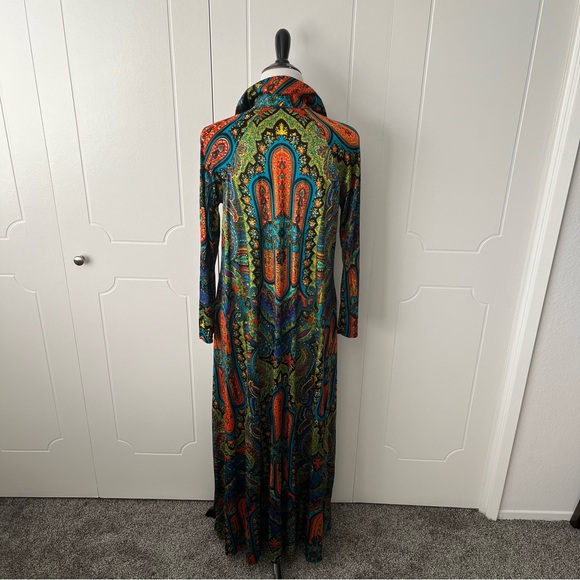 70s Multicolor Paisley Maxi Dress - Picture 6 of 10